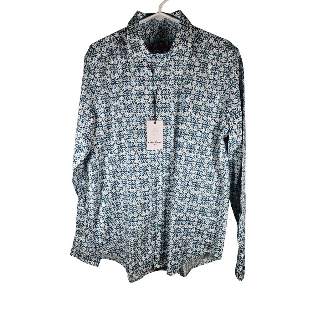 Robert Graham Hanover Blue Floral Medallionâ Print Camp Shirt NWT Men's M